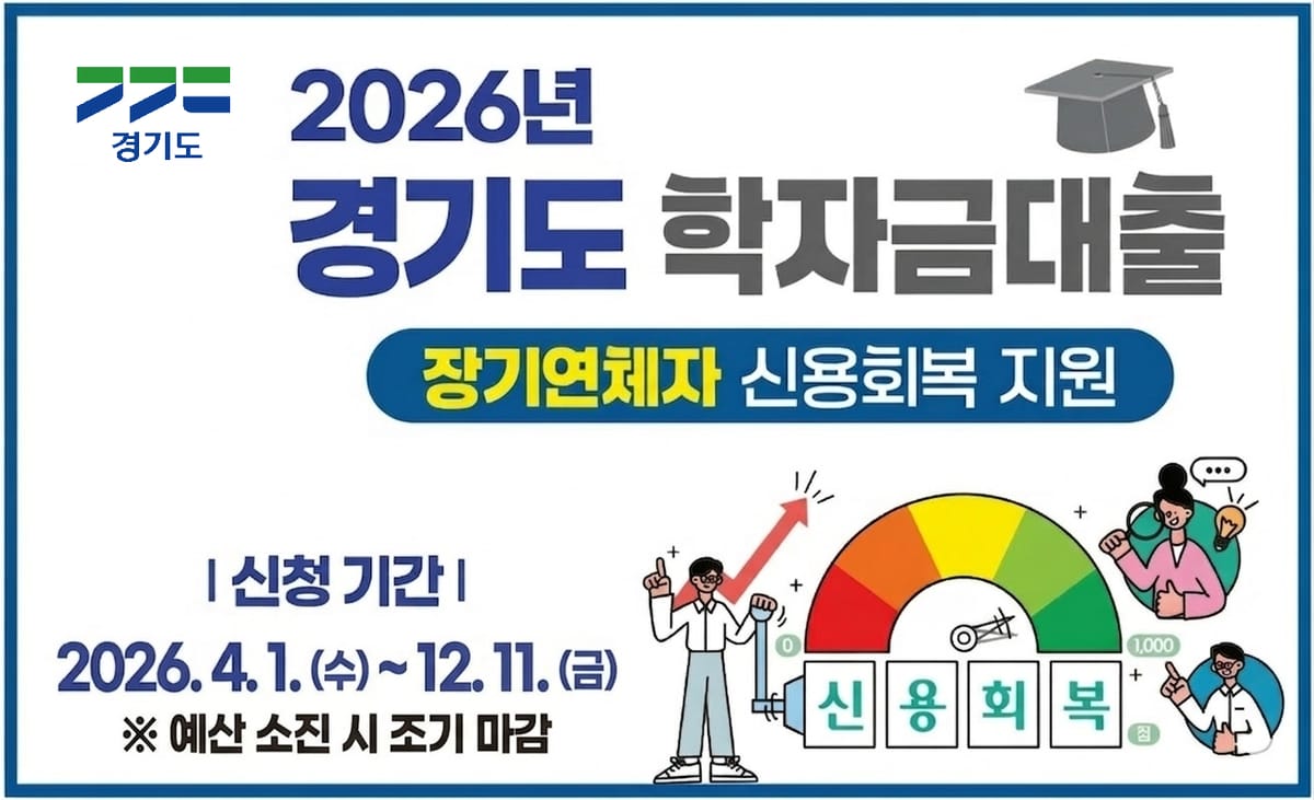 경기도 학자금대출 장기연체 신용회복 지원 홍보 이미지